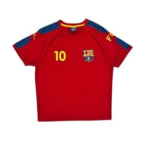 ★ FC Barcelona FCB Rhinox Lionel Messi  Signature Red Soccer Jersey ★